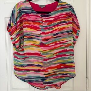 Joseph A. Multicolor Lined Blouse Size Medium Petite